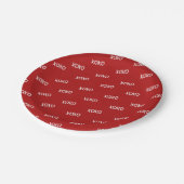Assiettes En Carton Rouge Blanc XOXO Love Hugs Baisers (Angle)