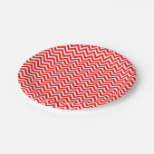Assiettes En Carton Rouge et blanc Petites tailles Chevron Stripes (Angle)