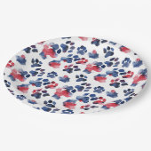 Assiettes En Carton Rouge et bleu Paw 4 juillet Plaque (Angle)