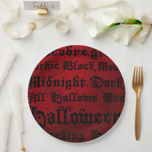 Assiettes En Carton Rouge et noir Grunge gothique