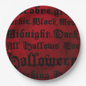 Assiettes En Carton Rouge et noir Grunge gothique (Devant)