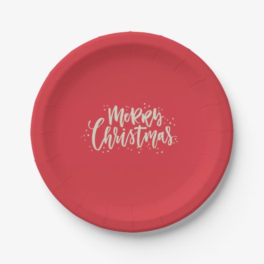 Assiettes En Carton Rouge et plaques à papier de Joyeux Noël d'or (Devant)