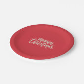 Assiettes En Carton Rouge et plaques à papier de Joyeux Noël d'or (Angle)
