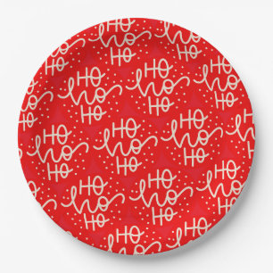 Assiettes En Carton Rouge Fête Ho Ho Ho Noël Vacances