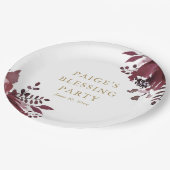 Assiettes En Carton Rouge Floral Chrétien Mère et Blessure Bébé (Angle)