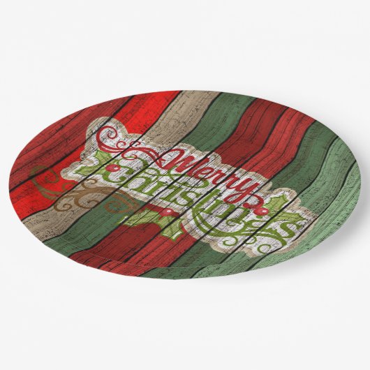 Assiettes En Carton Rouge foncé Vert Patiné Planes Motif (Angle)