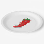 Assiettes En Carton Rouge Hot Pepper Diva Classic (Angle)