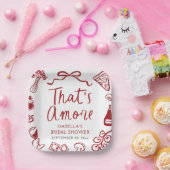 Assiettes En Carton Rouge Italien C'est l'Amour Pizza Pâtes Réception  (Fête)