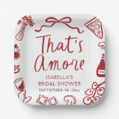 Assiettes En Carton Rouge Italien C'est l'Amour Pizza Pâtes Réception  (Recto)