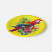 Assiettes En Carton Rouge macaw tropical floral (Angle)
