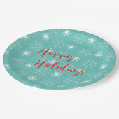 Assiettes En Carton Rouge moderne Joyeux vacances Texte, Turquoise, Ét (Angle)