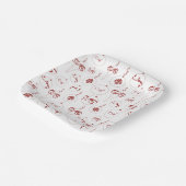 Assiettes En Carton Rouge Monogramme Bauble Ornements Motif Noël (Angulaire)