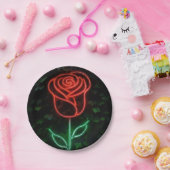Assiettes En Carton Rouge Neon Lumière Rose Ivy Sweet 16 16e (Fête)