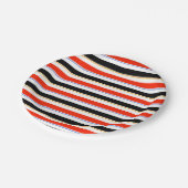 Assiettes En Carton Rouge Noir Blanc Grilles Lignes Design Motif (Angle)