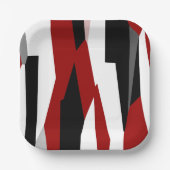 Assiettes En Carton Rouge noir et blanc abstrait (Recto)