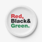 Assiettes En Carton Rouge, Noir et Vert. (Devant)