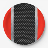 Assiettes En Carton Rouge, noir, noir et blanc (Devant)