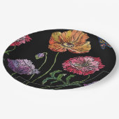 Assiettes En Carton Rouge Pavot foncé Fleurs Motif Papier Plaque (Angle)