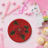 Assiettes En Carton Rouge Poinsettia Noël 7" (Fête)