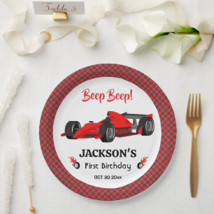 Assiettes En Carton Rouge Racing voiture de 1er anniversaire plus mode