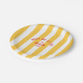 Assiettes En Carton Rouge Rencontrez-Moi Au Beach Yellow Stripe (Angle)