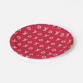 Assiettes En Carton Rouge & Rose Clair X O XO XO's Tendance Mignon (Angle)