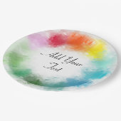 Assiettes En Carton Rouge rose Orange Jaune Vert Bleu Violet Couleurs (Angle)