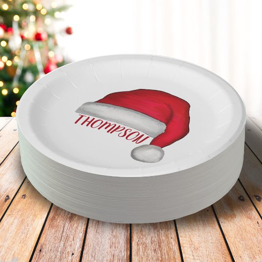 Assiettes En Carton Rouge Simple traditionnel Noël Père Noël