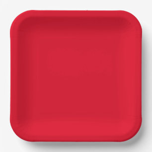 Assiettes En Carton Rouge, véritable couleur rouge uni