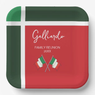 Assiettes En Carton Rouge Vert Blanc Moderne Italie Famille Réunion