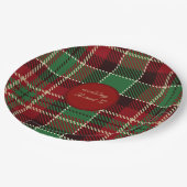 Assiettes En Carton rouge vert noir écossais celtique tartan mariage (Angle)