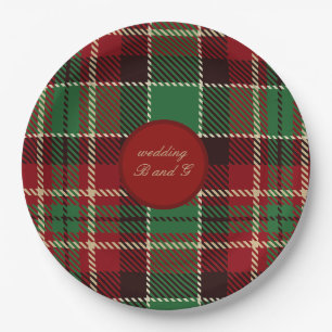 Assiettes En Carton rouge vert noir écossais celtique tartan mariage