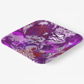 Assiettes En Carton Rouge violet Abstrait Marbre moderne Fluid Art (Angulaire)