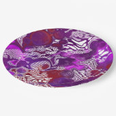 Assiettes En Carton Rouge violet Abstrait Marbre moderne Fluid Art (Angle)