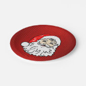 Assiettes En Carton Rouge visage Père Noël rétro (Angle)