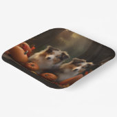 Assiettes En Carton Rough Collie Puppy Automne Citrouille de plaisir (Angulaire)