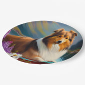 Assiettes En Carton Rough Collie sur une pagaie : une aventure Pittore (Angle)
