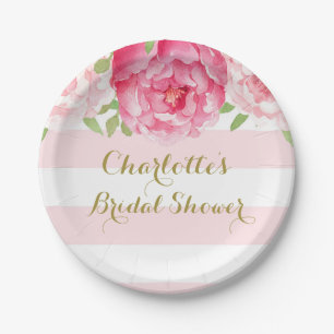 Assiettes En Carton Rougissent le plat rose de Fête de la mariée