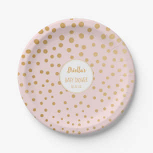 Assiettes En Carton Rougissent le thème rose de baby shower de fille