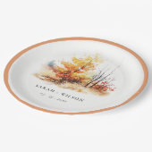Assiettes En Carton Rouille Jaune Automne Automne Paysage Plaid Mariag (Angle)
