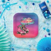 Assiettes En Carton Rouler sur Roller Skate Girl Fête d'anniversaire (Fête)