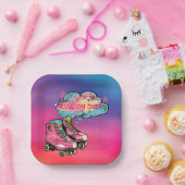 Assiettes En Carton Rouler sur Roller Skate Girl Fête d'anniversaire (Fête)