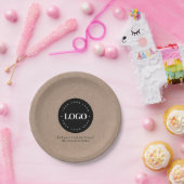 Assiettes En Carton Round Circle Custom Company Logo Rustique Kraft (Fête)