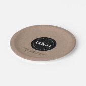 Assiettes En Carton Round Circle Custom Company Logo Rustique Kraft (Angle)