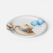 Assiettes En Carton Round 'Em Up - Baby shower Aquarelle Cowboy (Angle)