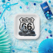 Assiettes En Carton Route 66 Plaque carré (Fête)