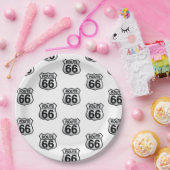 Assiettes En Carton Route 66 plaque en papier petit panneau. (Fête)