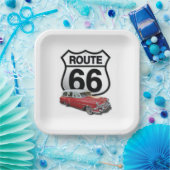 Assiettes En Carton Route 66 Plaque papier carré (Fête)