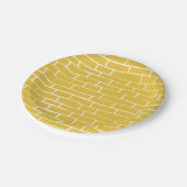 Assiettes En Carton Route de briques - Jaune et transparent (Angle)