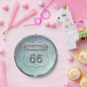 Assiettes En Carton Route en métal gris 66 Plaque, Souvenir (Fête)